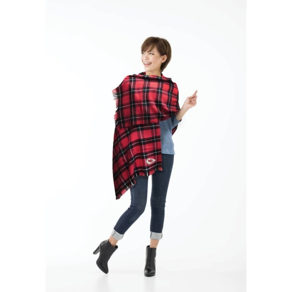 NFL Kansas City Chiefs Plaid Blanket Scarf
